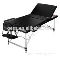 185x70 cm Portable Aluminium Massage Table Three Fold Black Treatment Beauty Therapy Couch